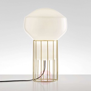 Lampa stołowa Aérostat, mosiężna stopa, 23 cm