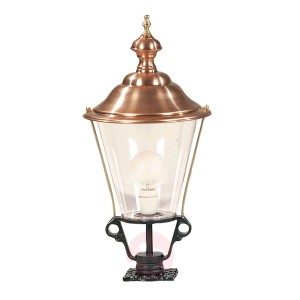 Lampa na cokół K3b z miedzianą pokrywą, czarna