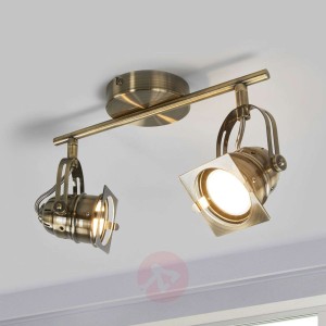Lampa sufitowa LED Janek, postarzany mosiądz