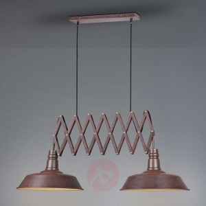 Lampa wisząca Detroit 2-punktowa efekt rdzy