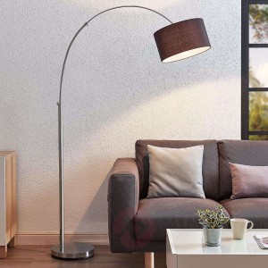 Lampa podłogowa łukowa Kelja, czarny klosz
