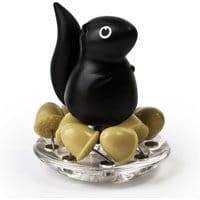 Zestaw 8 pinezek ze stojakiem Squirrel & Acorn Black