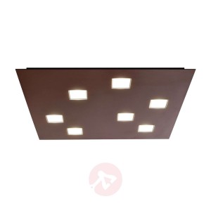 Lampa sufitowa LED Quarter, 7 LED, brązowa