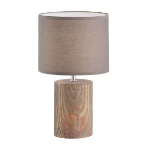 Lampa stołowa Malik o wyglądzie drewna, 43 cm