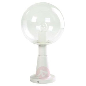 Lampa na cokół biała z kryształem