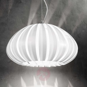 Biała, akrylowa lampa wisząca Luis