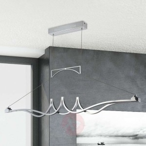 Chromowana lampa wisząca LED Wave, ściemniana