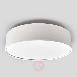 Kremowa lampa sufitowa LED SEBATIN z materiału