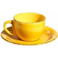 Zestaw filiżanka i talerzyk Pottery Mustard