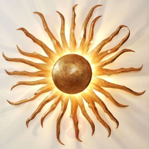 Fascynująca lampa ścienna SONNE GOLD GIGANTE