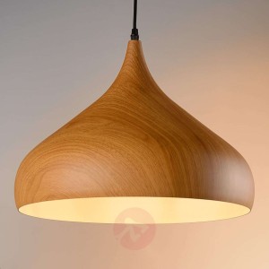 Lampa wisząca Woody z kloszem w kolorze drewna