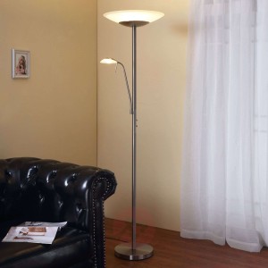 Lampa LED oświetlająca sufit Ragna z lampką nikiel