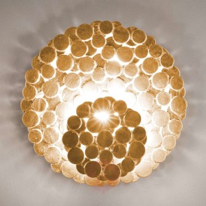 Niezwykła lampa ścienna Tresor, złota