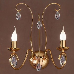 Lampa ścienna FIORETTO 2-punktowa, złoty