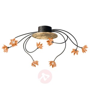 Lampa sufitowa FIORELLA 8-pkt. bursztynowa