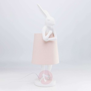 KARE Animal Rabbit lampa stołowa biała/różowa