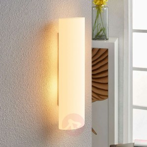 Biała, szklana lampa ścienna Ophelia