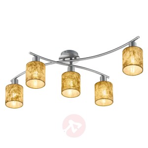 Złote klosze z tworzywa – lampa sufitowa Garda