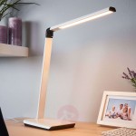 Lampa biurkowa Kuno, gniazdo USB, ściemniana, LED