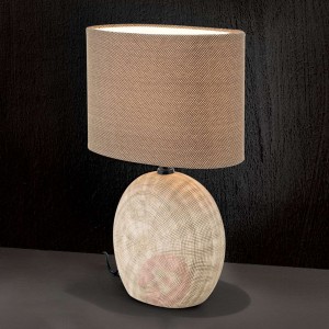 Ceramiczna lampa stołowa Ethno 38 cm brązowa