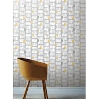 Tapeta Retro Block Ochre and Grey 53x1005 cm