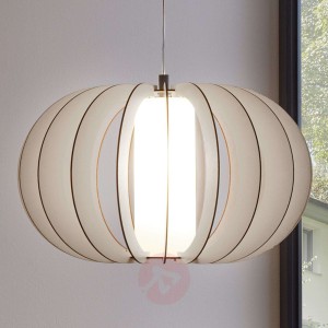 Lampa wisząca Stellato, drewniany klosz, 50 cm