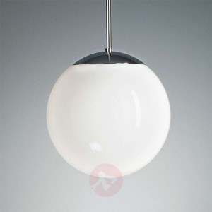 Lampa wisząca z opalowym kloszem 25 cm chrom