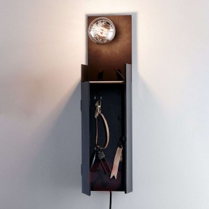 Lampa ścienna Combo z szafką na klucze i USB
