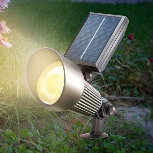Czarny reflektor solarny LED Spotlight z RGB