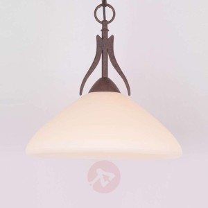 Lampa wisząca Samuele wiejski dom, 1-pkt., kremowa