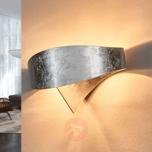 Srebrna designerska lampa ścienna Scudo