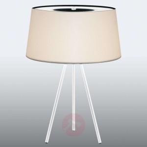 Lampa stołowa Tripod kremowa stelaż biały