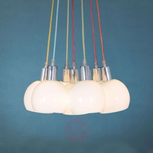 Lampa wisząca Rainbow Bowl z białymi kloszami