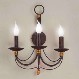 Lampa ścienna Leonardo antyczny wygląd 3-punktowa