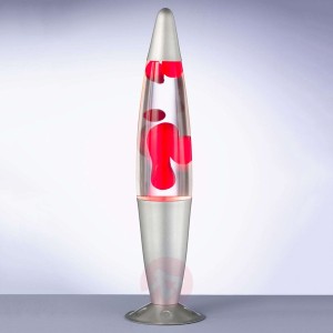 Efektowna lampa lava JARVA z czerwoną cieczą