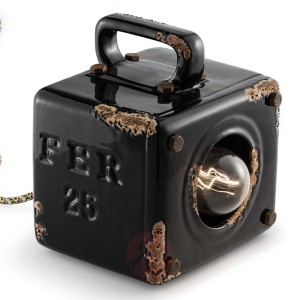 Lampa stołowa vintage Lorenzo w kolorze czarnym