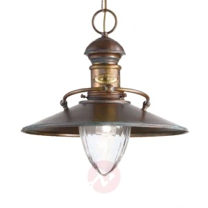 Antyczna lampa wisząca Scia brązowana zielona