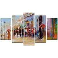 Zestaw 5 obrazów Pedestrian