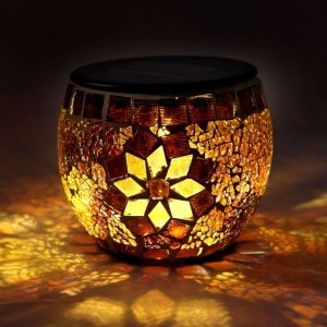 Solarna lampa mozaikowa ciepła biel