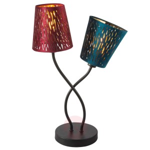 Ticon – lampa stołowa z dwoma kolorowymi kloszami
