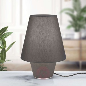 Tekstylna lampa stołowa Bliźniaki szara Ø 25 cm