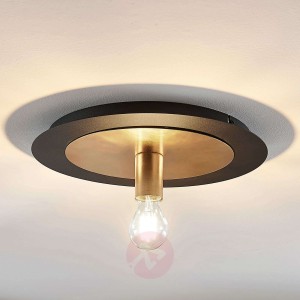 Metalowa lampa sufitowa Justik, 1-punktowa, czarna