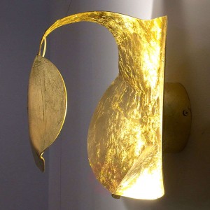 Designerska lampa ścienna LED Gi.Gi, 40 cm, złota