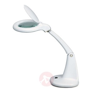 Mała lampa LED z lupą DUPLEX, biała