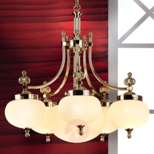 Wystawna lampa wisząca Ophelia z kloszami ze szkła