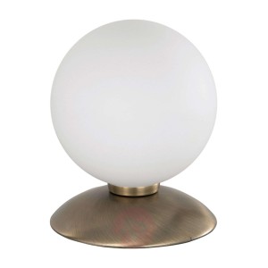 Delikatna lampa stołowa BUBBA stary mosiądz