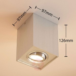 Aluminiowy spot sufitowy Mikail, prostokątny