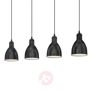 Lampa wisząca Priddy z czterema czarnymi kloszami