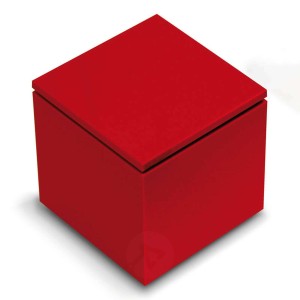 Lampa stołowa LED Cuboled, sześcian, czerwona