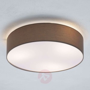 Tkaninowa lampa sufitowa Pasteri, taupe, 57 cm